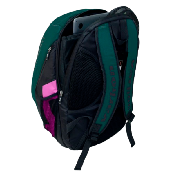 Mochila padel Varlion Summum verde fucsia espalda