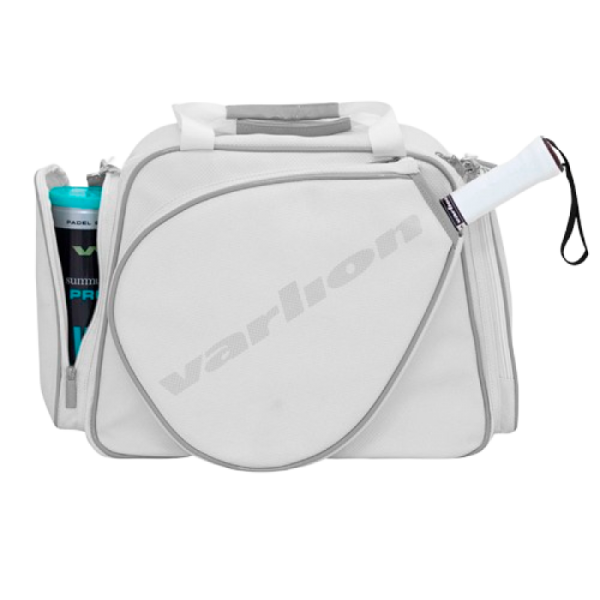 Mochila padel retro Varlion Ambassador blanca con pala