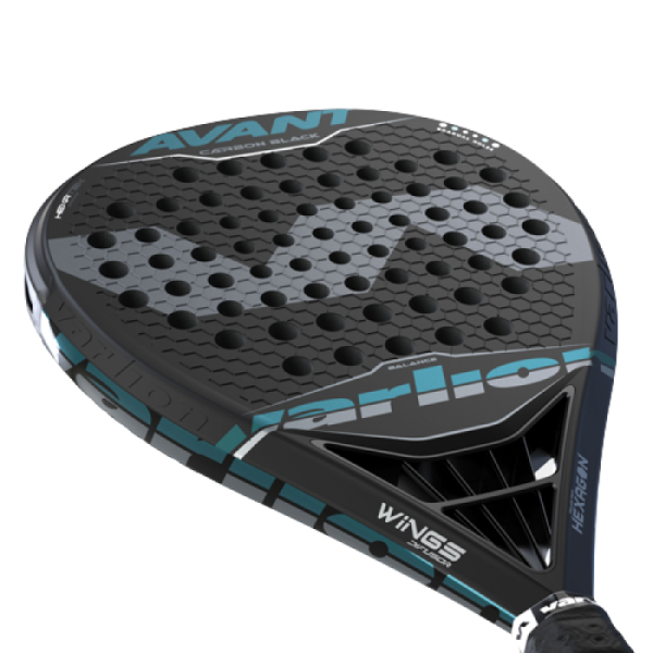 Pala Padel Varlion Avant difusor carbon negra cabeza