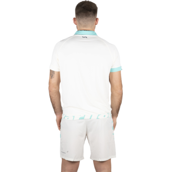 Pantalones cortos padel Varlion original pro blanco turquesa detras